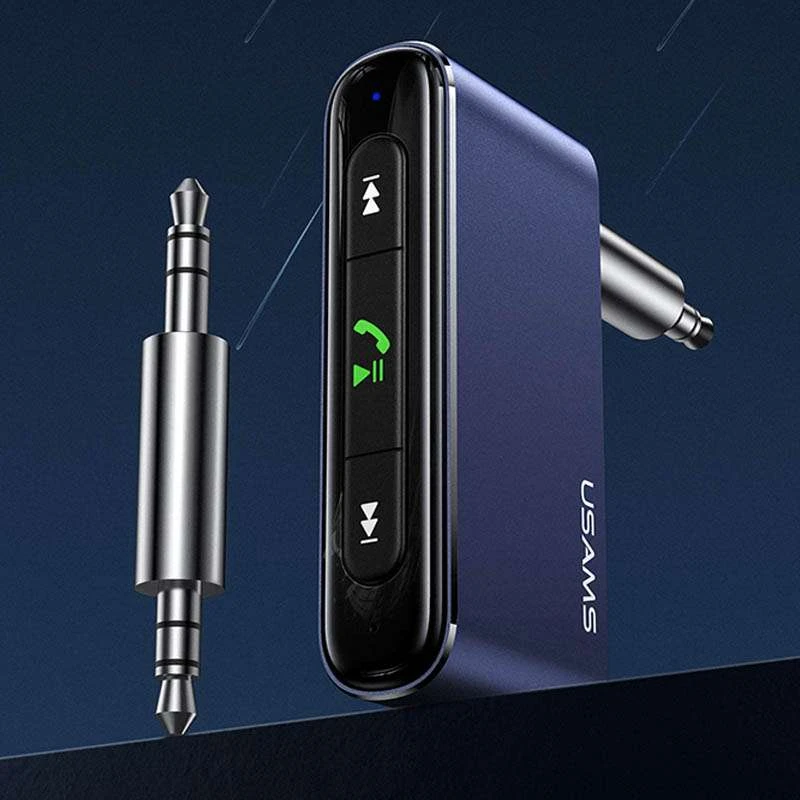 Bluetooth ресивер Usams US-SJ519 3.5DC Mini Car Wireless Audio Receiver BT5.0 – Серый. Фото 4 из 5
