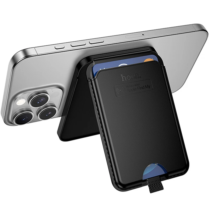 Кардхолдер магнитный Hoco E91I Tiger с трекером 120 mAh – Black. Фото 1 из 6