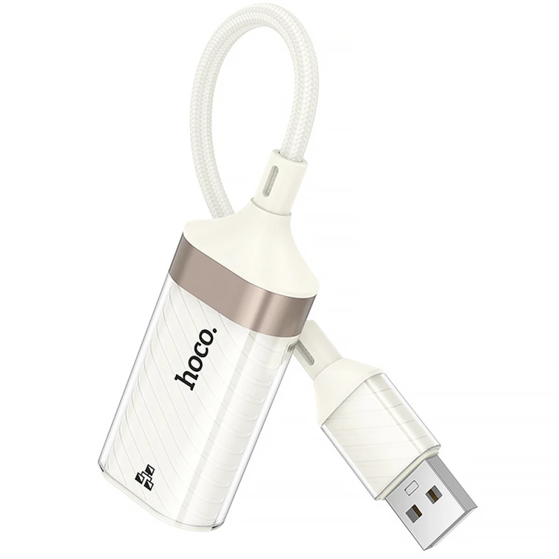 Перехідник Hoco UA41 Crystal USB to RJ45 100 Mbs (0.15m) – Apricot. Фото 2 з 5