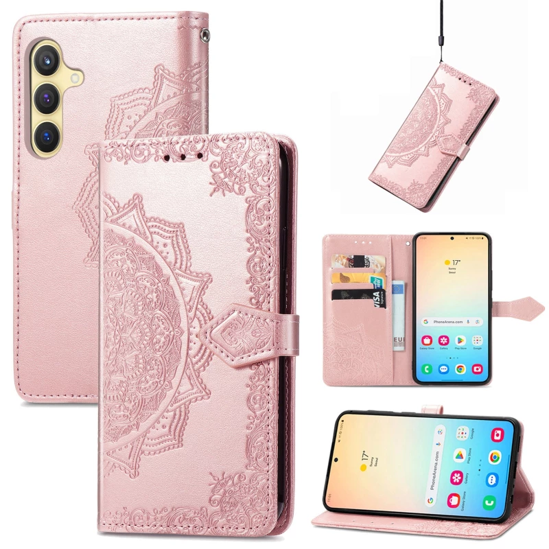Шкіряний чохол-книжка Art Case з візитницею для Samsung Galaxy S25+ – Рожевий. Фото 7 з 7