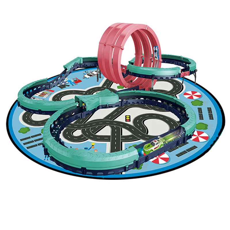 Інтерактивний трек з інерційною машинкою SHT 6688-617 (60pcs/2CAR) – Blue. Фото 1 з 3