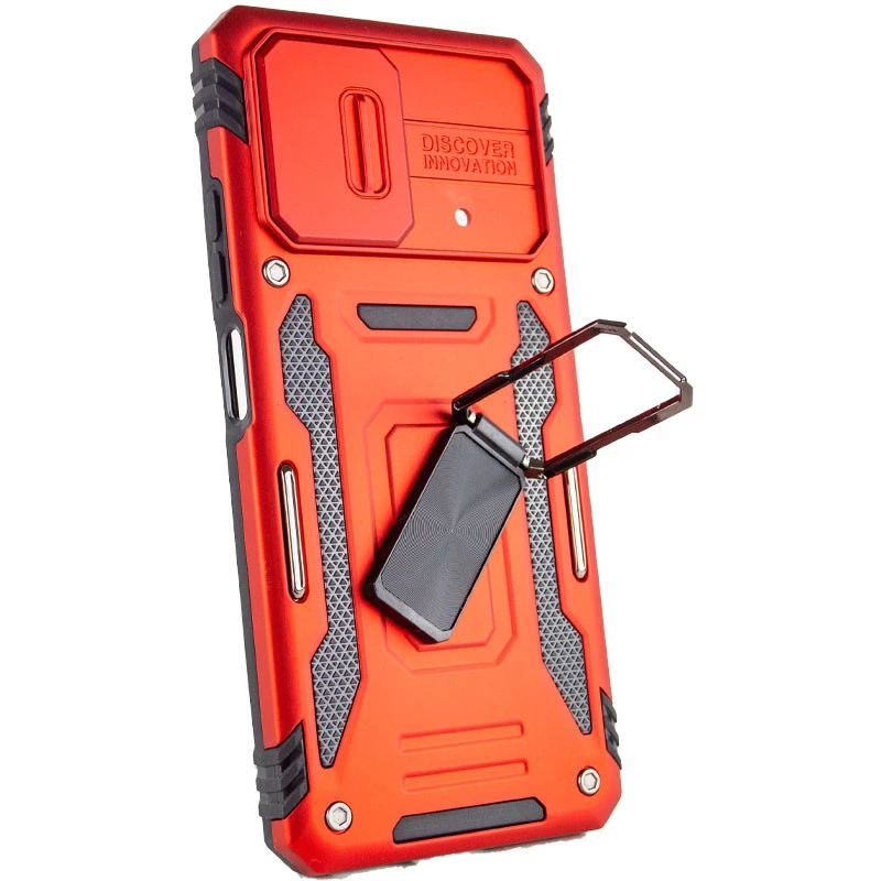 Ударостійкий чохол Square Ring зi шторкою на камеру на Xiaomi Redmi Note 12 Pro 5G – Червоний / Red. Фото 4 з 6