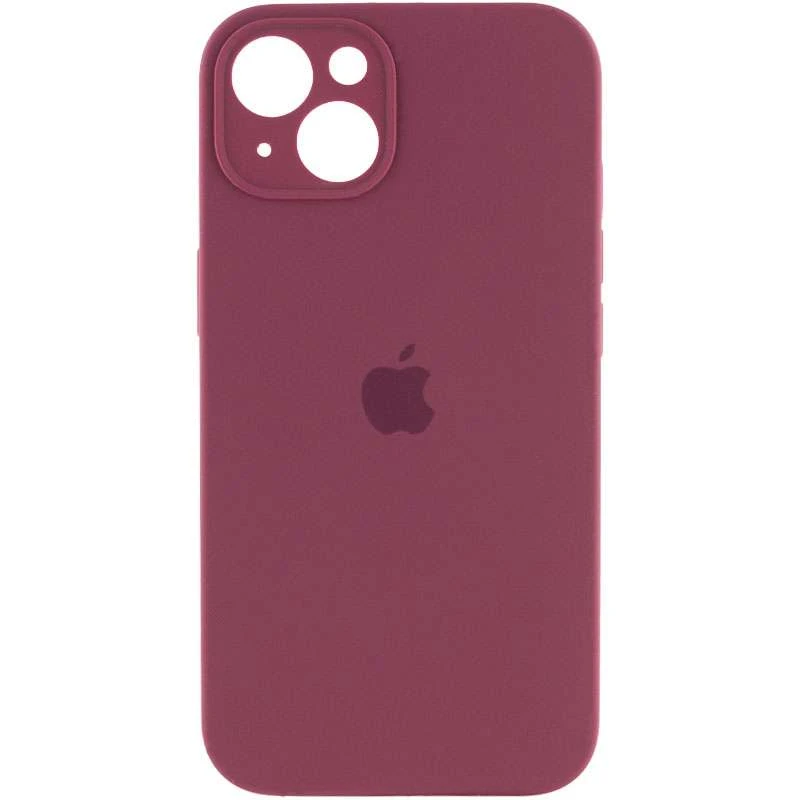 

Чехол Silicone Case с защитой камеры для Apple iPhone 13 (6.1") (Бордовый / Plum), Бордовий / plum