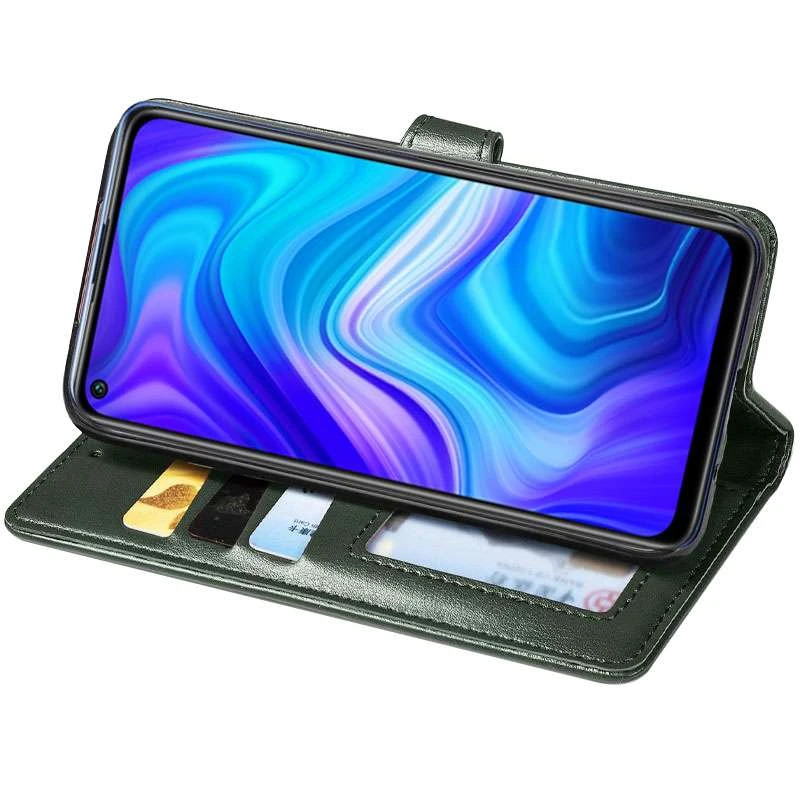 Чехол-книжка GETMAN Gallant  для Xiaomi Redmi Note 9 / Redmi 10X – Зеленый. Фото 4 из 5