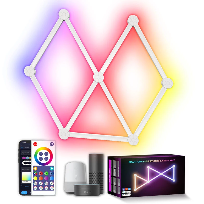 

Модульный настінний світильник LED RGB 5V SAL-014B 9pcs Bluetooth USB with app (White)
