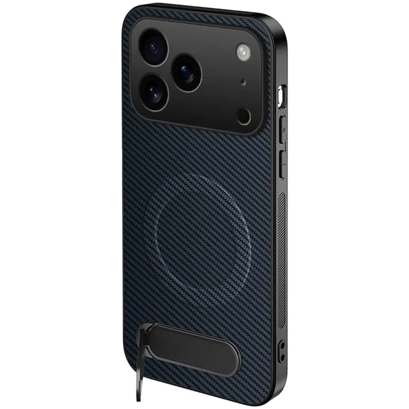 TPU+PC чохол Carbon Kickstand Magnetic Case для Apple iPhone 17 Pro Max (6.9") – Sapphire blue. Фото 1 з 2