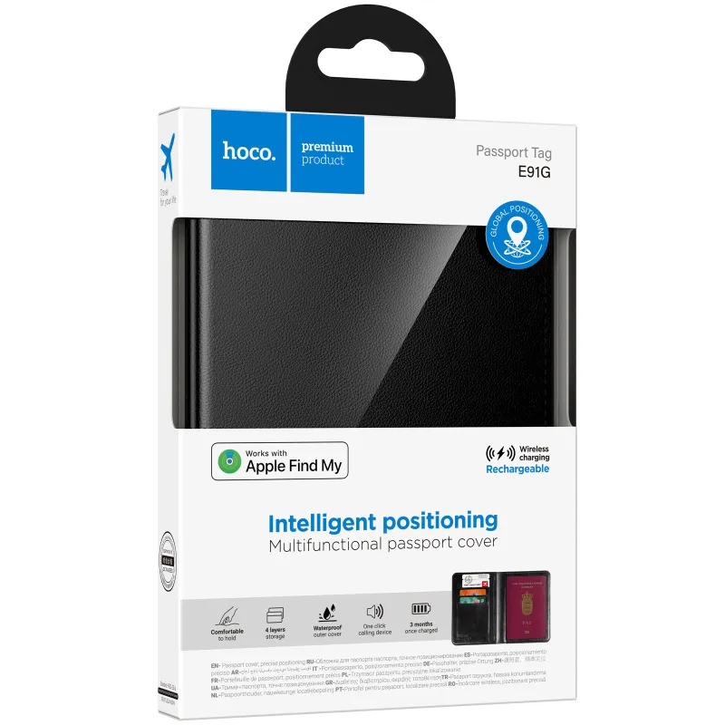 Трекер Hoco E91G Tiger обкладинка паспорту + БЗП 100 mAh – Black. Фото 2 з 6