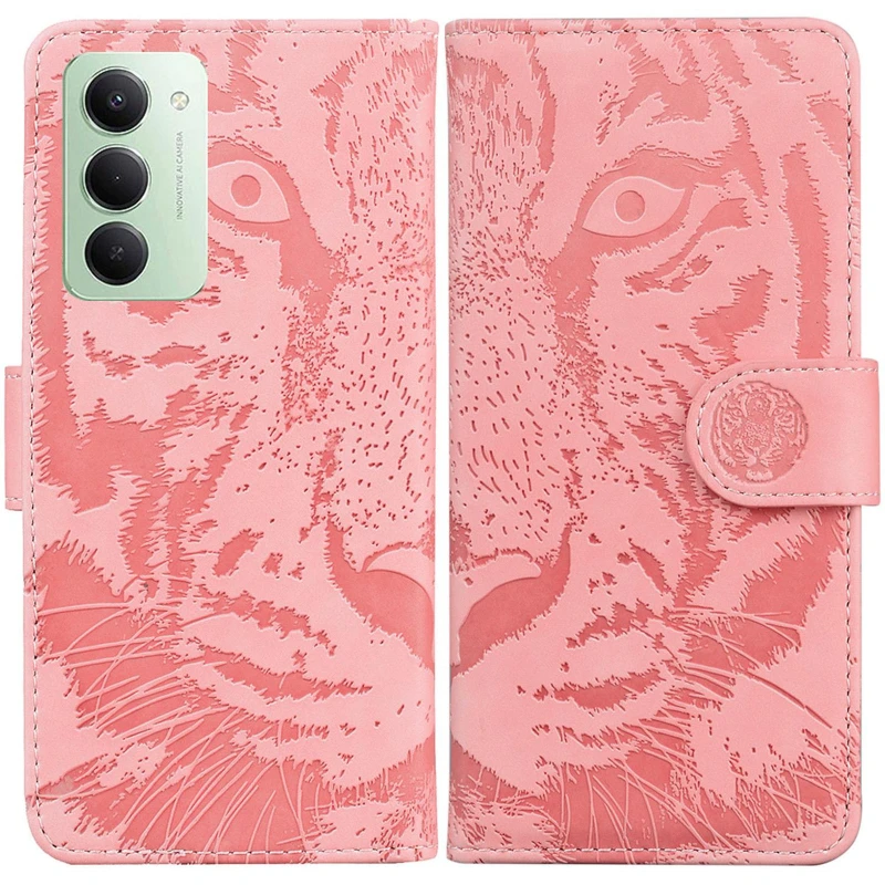 Шкіряний чохол-книжка Tiger для Xiaomi Redmi 15 (EU) – Pink. Фото 6 з 7
