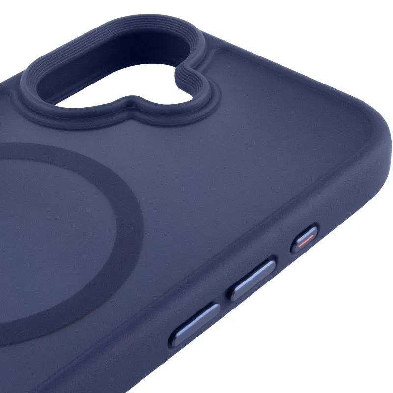 TPU+PC чехол Metal Buttons with Magnetic Fit для Apple iPhone 17 (6.3") – Синий / Navy Blue. Фото 5 из 6