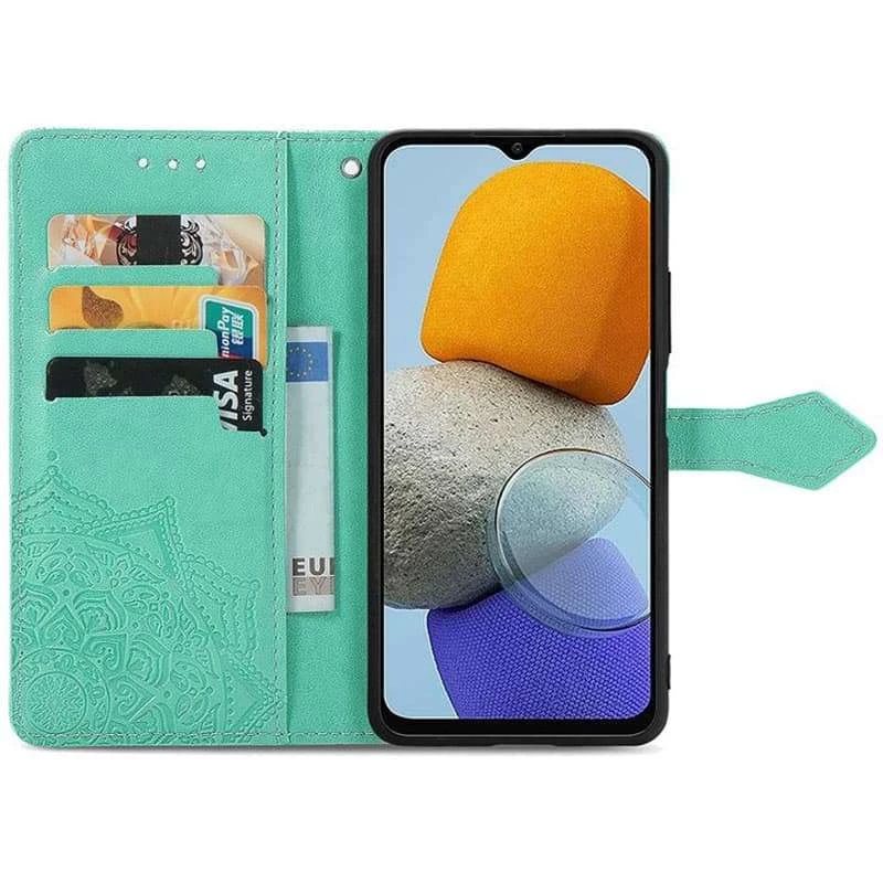 Шкіряний чохол-книжка Art Case з візитницею для Samsung Galaxy A24 4G – Бірюзовий. Фото 3 з 4