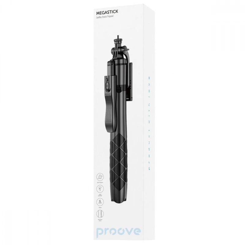 Трипод Proove MegaStick Selfie Stick Tripod (1530mm) – Black. Фото 12 из 12