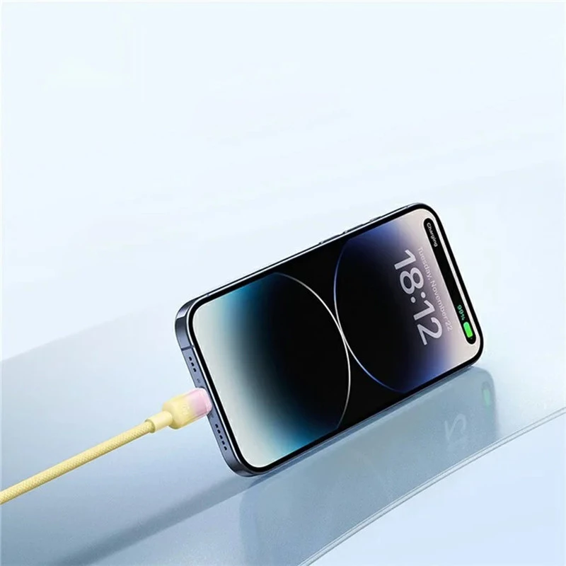 Дата кабель Baseus Discolor Series Fast Charging Type-C to Lightning 20W (1m) (P10374901) – Custard Yellow. Фото 2 из 5