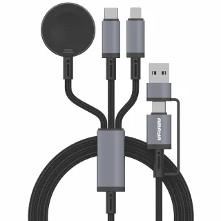Дата кабель Amaya ACD-330X 6in1 Type-C/USB to iWatch/Lightning/Type-C 100W (1.2m) фото 1 з 2