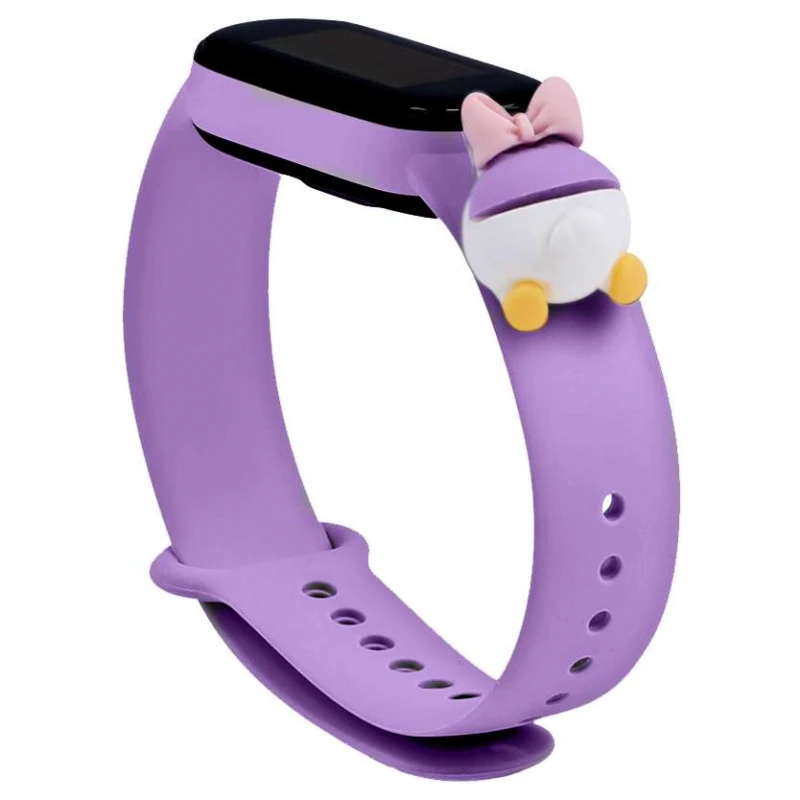 

Силіконовий ремінець Cartoon Face для Xiaomi Mi Band 5 / 6 (Бузковий / Поночка)
