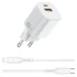 МЗП WIWU G018 Cube PD33W+QC3.0 GaN (1USB-A/1C) + кабель Type-C to Lightning – White. Фото 4 з 5