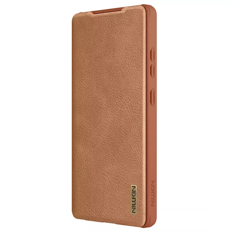 Шкіряний чохол-книжка Nillkin Qin Pro Camshield для Samsung Galaxy S25 Ultra – Коричневий. Фото 1 з 5