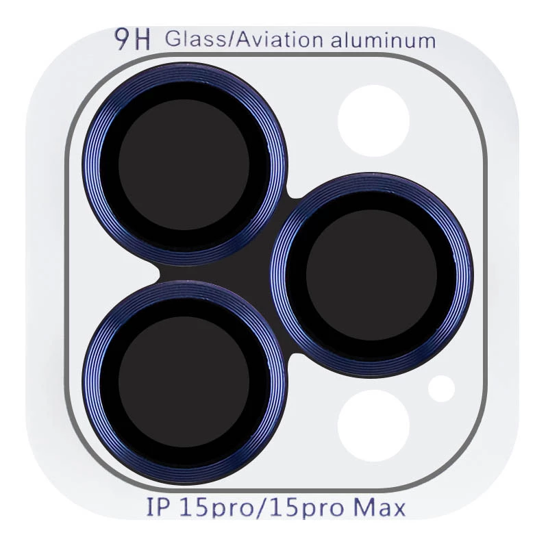 Металлическое защитное стекло на камеру для Apple iPhone 15 Pro Max (6.7") – Синий / Sea Blue. Фото 2 из 8