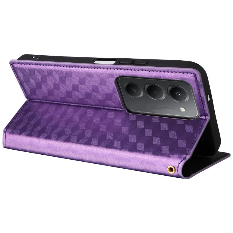 Кожаный чехол-книжка Rhombus Book для Xiaomi Redmi 15 (EU) – Purple. Фото 6 из 7