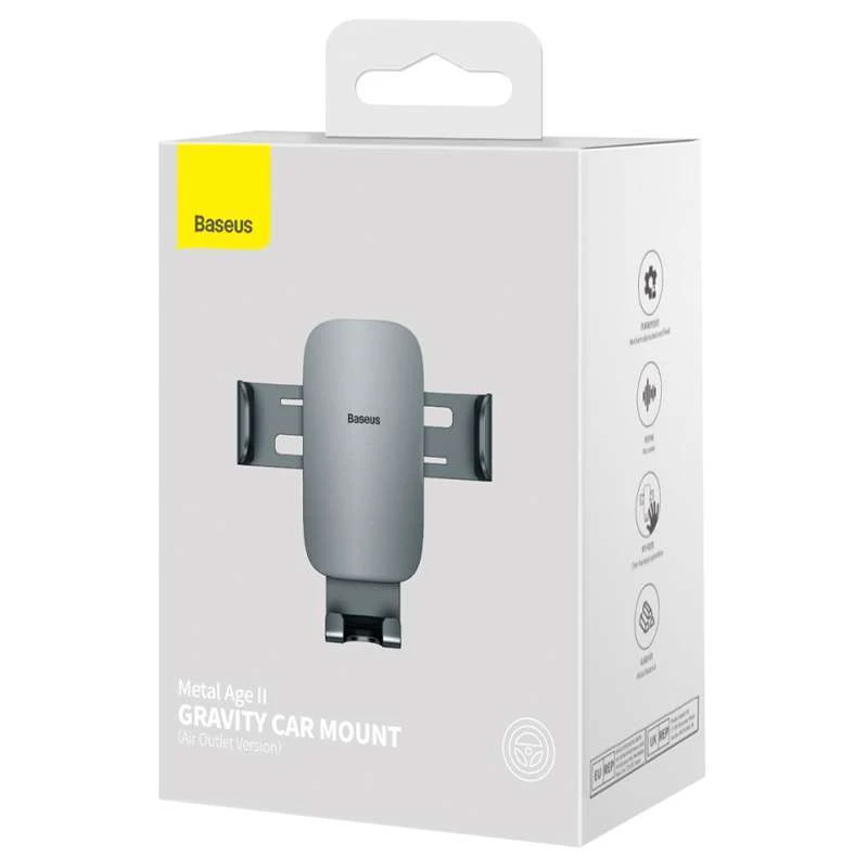 Автотримач Baseus Metal Age 2 Gravity Car Mount (Air Outlet Version) (SUJS000013) – Dark Grey. Фото 6 з 7
