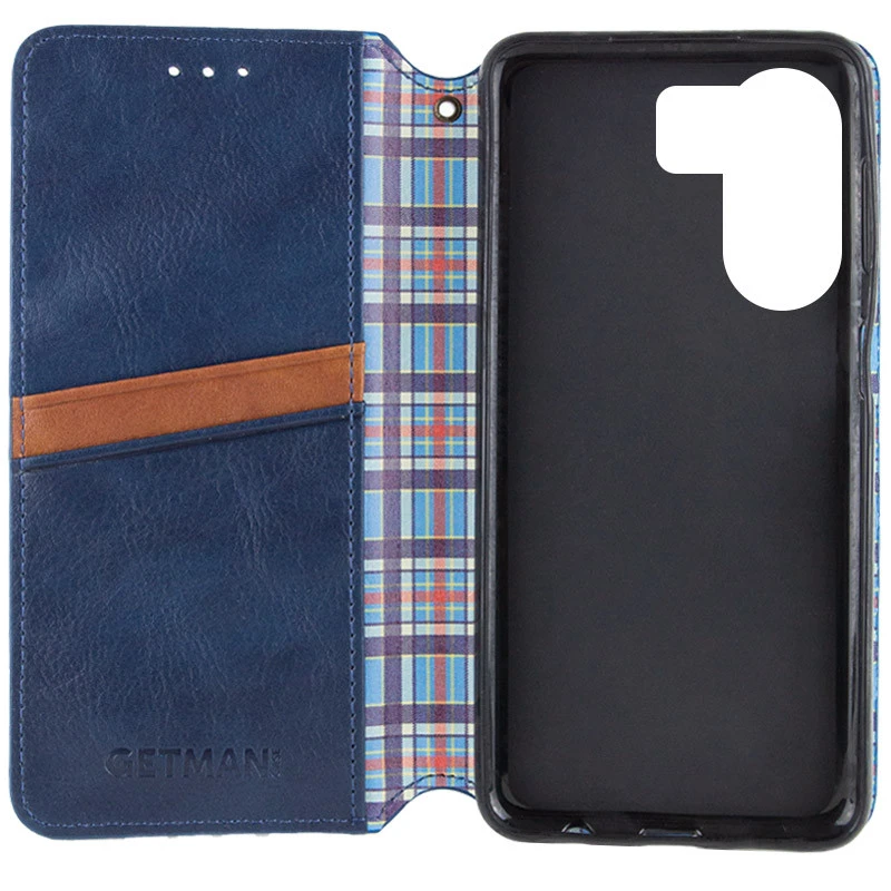 Чехол книжка GETMAN Cubic для Xiaomi Redmi 13C – Синий. Фото 5 из 6