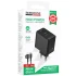 МЗП Borofone BAS17A Erudite PD65W+QC3.0 (1USB-A/1C) + кабель Type-C to Type-C – Black. Фото 2 з 7