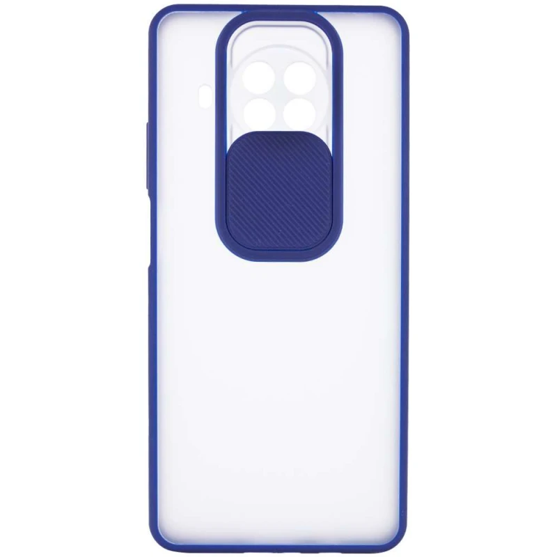 Матовий силіконовий чохол зі шторкою для камери на Xiaomi Mi 10T Lite / Redmi Note 9 Pro 5G – Синій. Фото 3 з 5