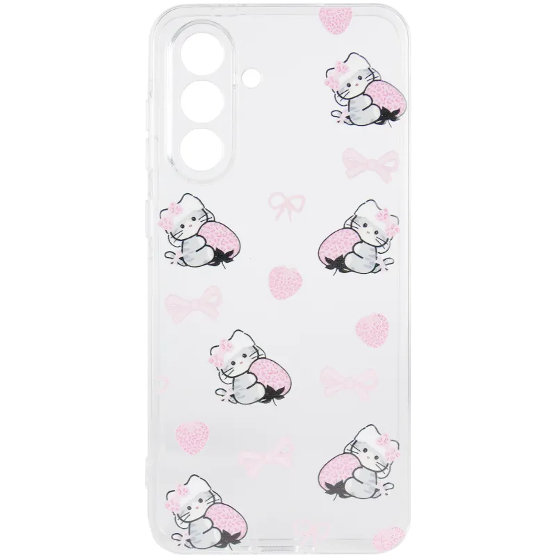 Чохол TPU Clear Joy для Samsung Galaxy A56 5G – Strawberry Cats. Фото 4 з 7