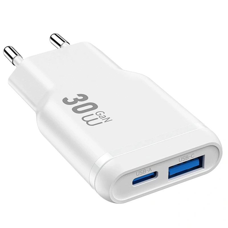МЗП WIWU G033 Essen PD30W+QC3.0 GaN (1USB-A/1C) – White. Фото 3 з 5
