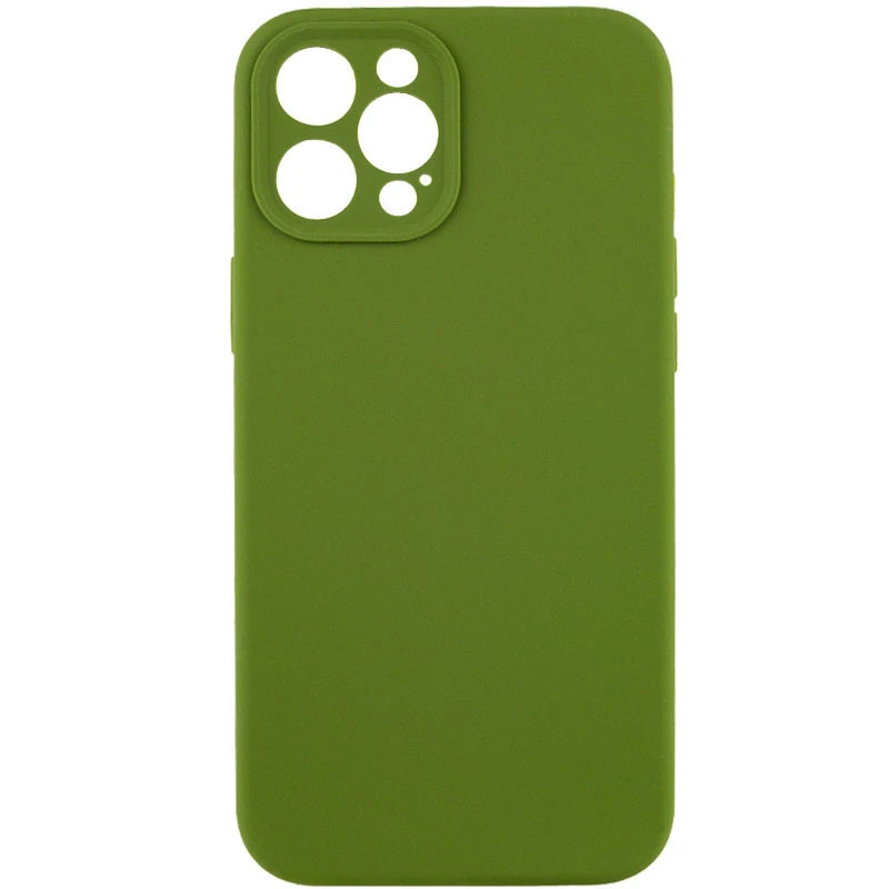 Чехол с защитой камеры Silicone Case для Apple iPhone 12 Pro (6.1") – Зеленый / Dark Olive. Фото 1 из 5