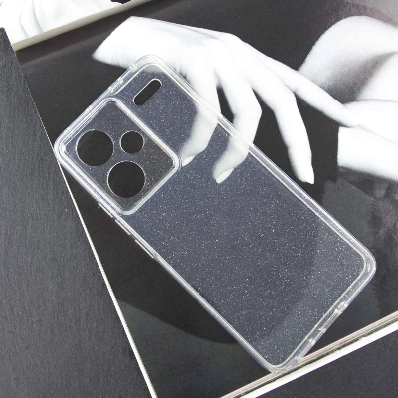 Прозрачный чехол с блестками Xiaomi Redmi Note 13 Pro+ – Clear. Фото 3 из 8