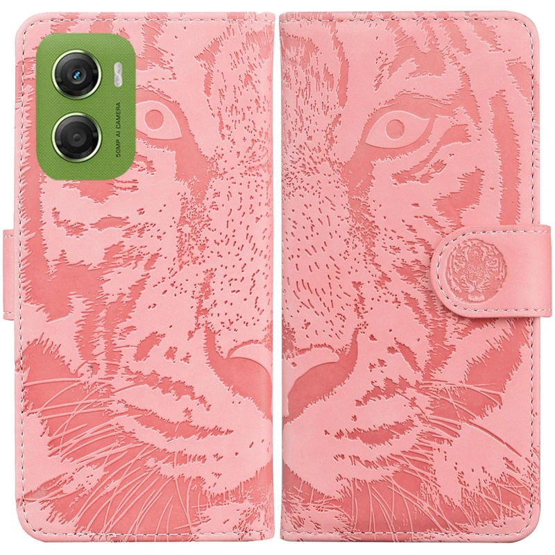 Кожаный чехол-книжка Tiger для Motorola Moto G06 – Pink. Фото 5 из 5
