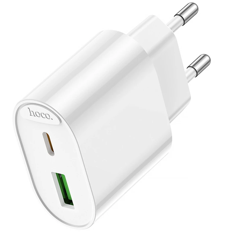 МЗП Hoco C109A Fighter PD20W+QC3.0 (1USB-A/1C) – White. Фото 2 з 6