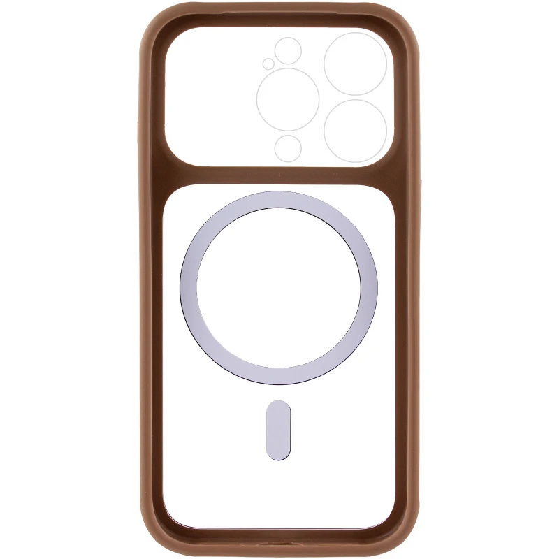 Чохол TPU GETMAN Moon Clear with MagSafe для Apple iPhone 14 Pro Max (6.7") – Brown. Фото 4 з 6