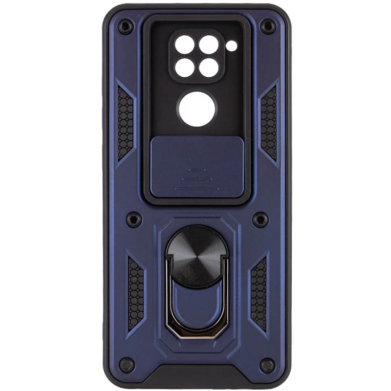 Ударопрочный чехол Ummi Camshield Serge Ring (in box) для Xiaomi Redmi Note 9 / Redmi 10X – Синий / Navy. Фото 1 из 2