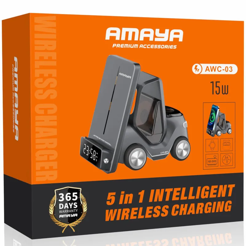 БЗП Amaya AWC-03 5in1 15W with clock – Gray. Фото 2 з 2