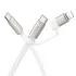 Дата кабель Hoco X125 Surplus 2in1 Type-C to Lightning/Type-C 60W (1m) – White. Фото 2 з 4