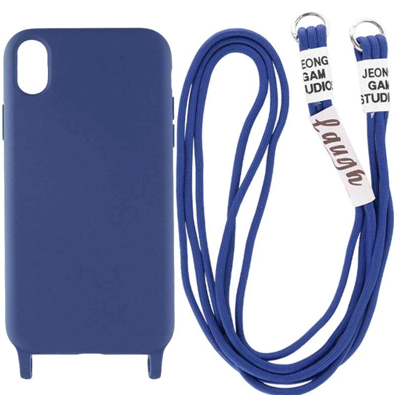 

Чохол Cord case з кольоровим ремінцем на Apple iPhone XS (5.8") (Темно-синій / Midnight blue)