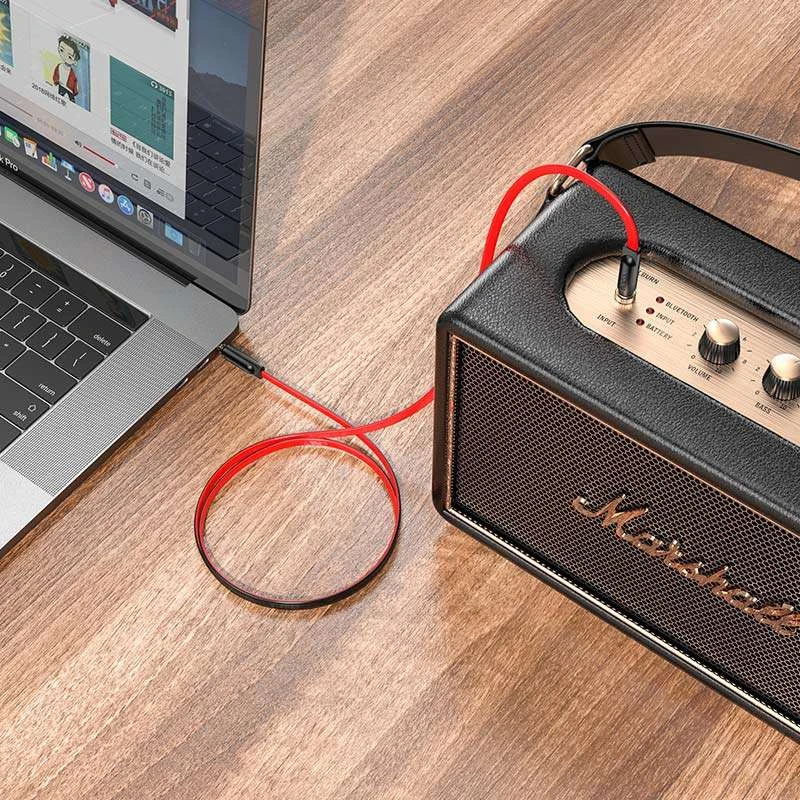 Аудио кабель Aux Hoco UPA16 (2m) – Красный. Фото 4 из 5