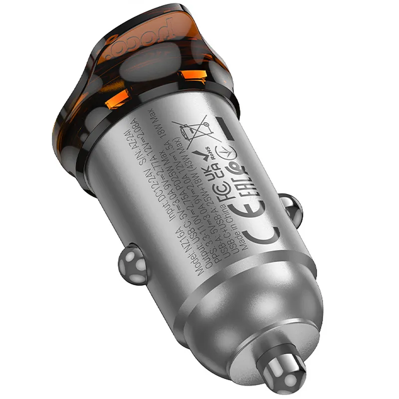АЗУ Hoco NZ16A Rigorous 43W (1USB-A/1C) – Metal grey. Фото 3 из 5