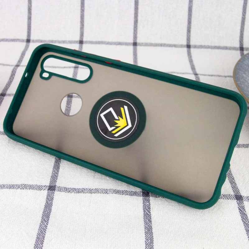 Чохол з металевим кільцем-тримачем на Xiaomi Redmi Note 8T – Зелений. Фото 3 з 4