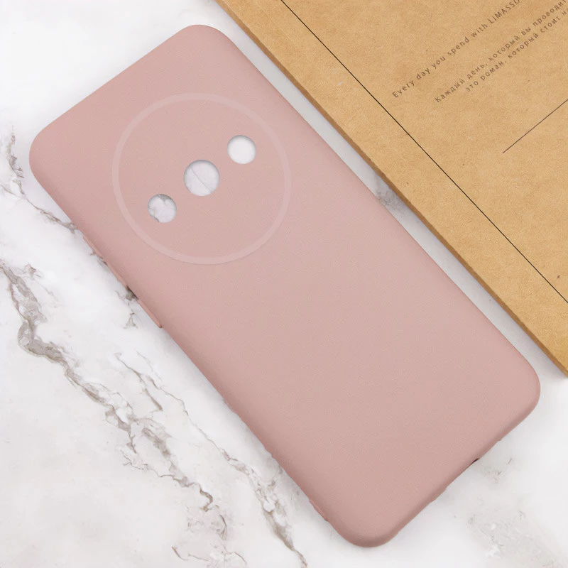 Цветной силиконовый чехол GETMAN с закрытой камерой на Xiaomi Redmi A3 – Розовый / Pink Sand. Фото 4 из 4