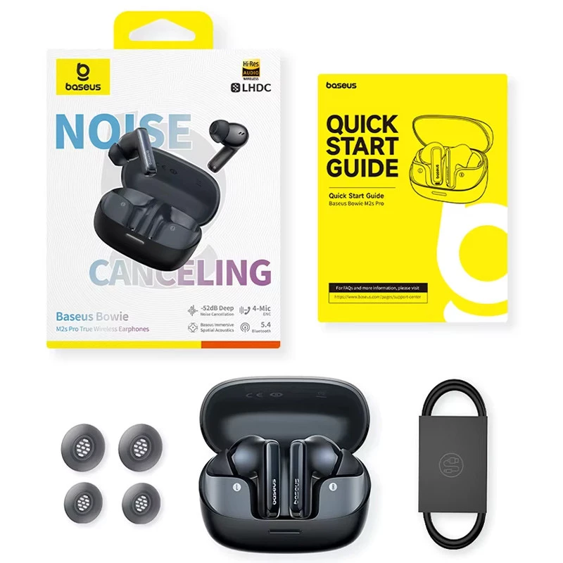 Бездротові TWS навушники Baseus OS Bowie M2s Pro (A00051801) – Cosmic Black. Фото 6 з 7