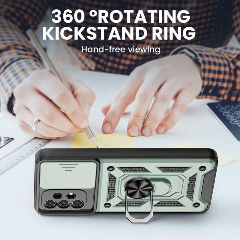 Ударопрочный чехол Serge Ring с защитой камеры для Samsung Galaxy A53 5G – Зеленый. Фото 8 из 8