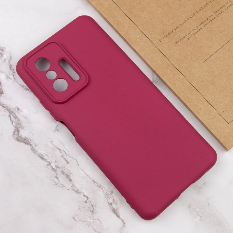 Чехол Silicone Case Lakshmi Plus с закрытой камерой для Xiaomi 11T / 11T Pro – Бордовый / Marsala. Фото 4 из 4
