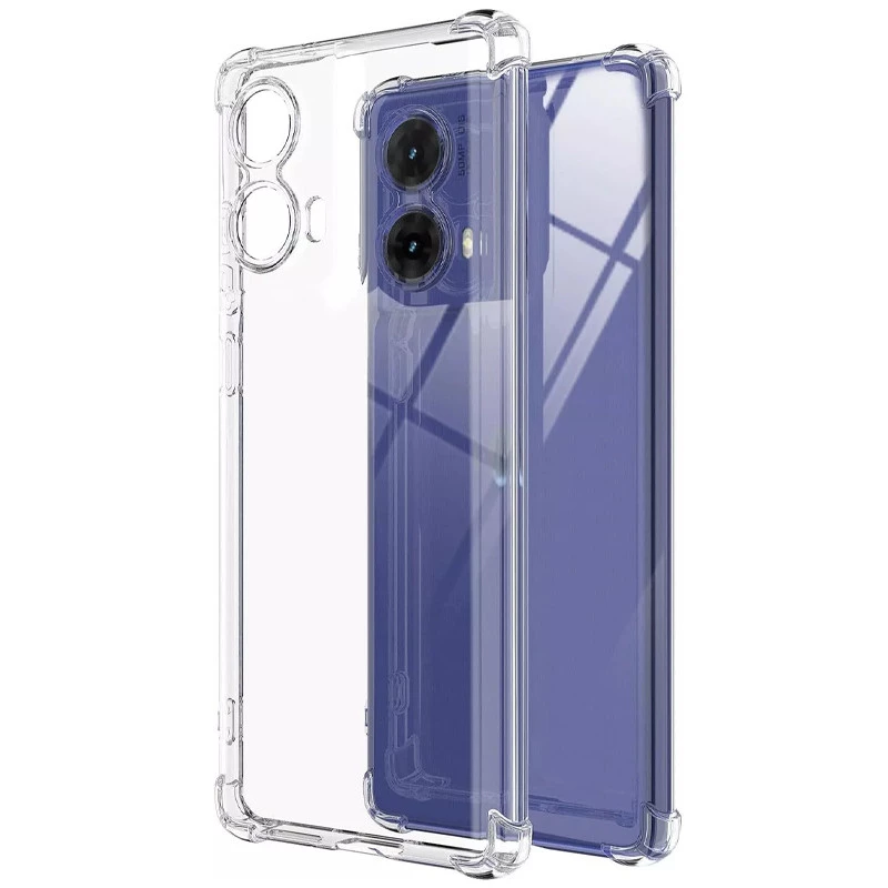 Ультратонкий силіконовий чохол GETMAN з критими бортами та камерою для Motorola Edge 50 Fusion – Безбарвний (прозорий). Фото 1 з 5