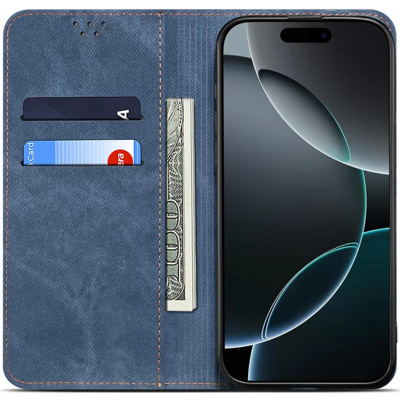 Шкіряний чохол-книжка Urban Denim series для Samsung Galaxy A16 4G/5G – Blue. Фото 2 з 4