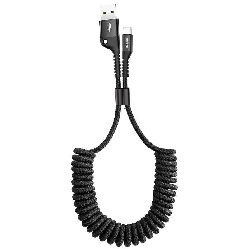 

Дата кабель Baseus Fish Eye Spring Data Type-C Cable 2A (1m) (Чорний)