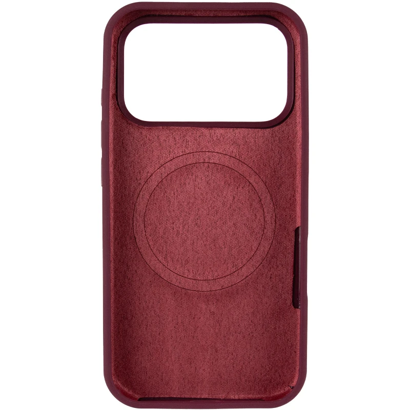 Чехол Silicone Case (AA) Logo with MagSafe для Apple iPhone 17 Pro Max (6.9") – Бордовый / Plum. Фото 6 из 11