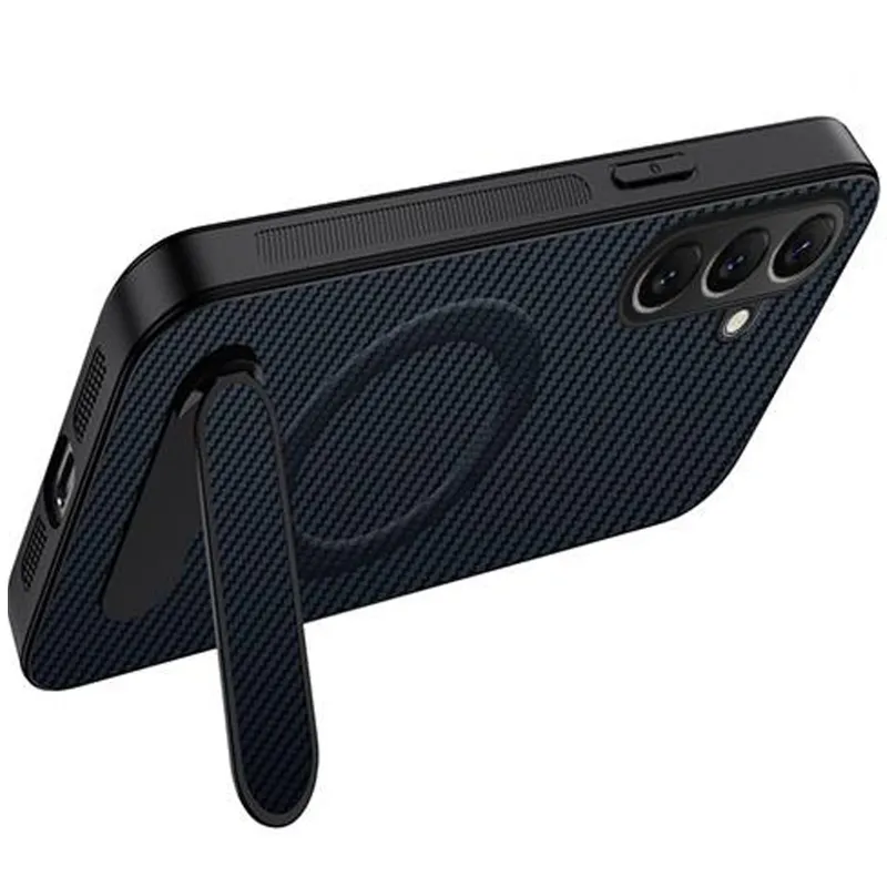 TPU+PC чохол Carbon Kickstand Magnetic Case для Samsung Galaxy S25 FE – Sapphire blue. Фото 2 з 2