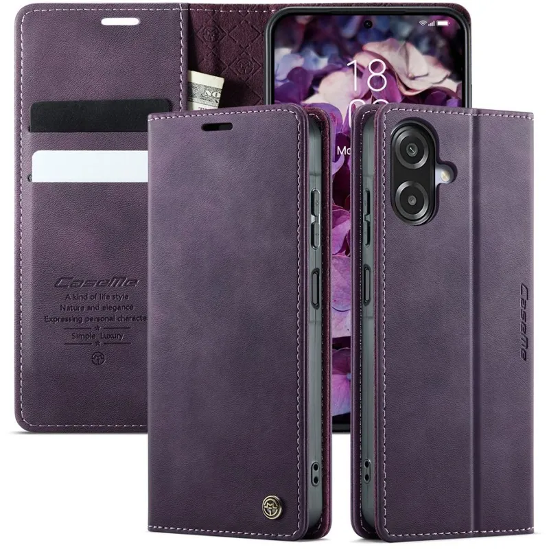Шкіряний чохол-книжка CaseMe Velvet Matte для Samsung Galaxy A07 – Purple. Фото 3 з 4